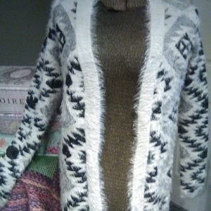 Eyelash boho sweater cardigan